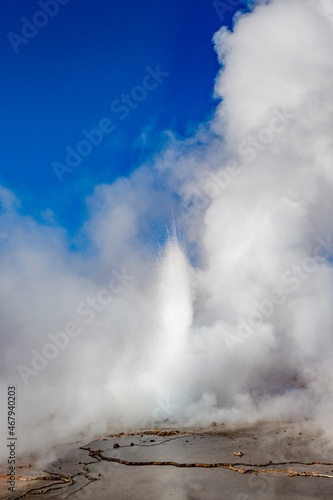 Landscape of El Tatio geothermal field with geyers in the Andes mountains, Atacama, Chile © jeeweevh