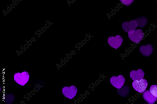 Abstract colorful love hearts background illustration  bokeh  blur