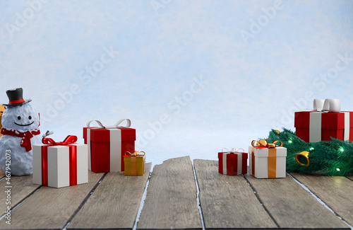 Christmas and New Year background. 3d render