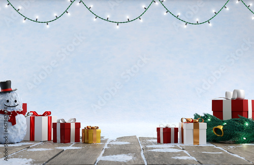Christmas and New Year background. 3d render