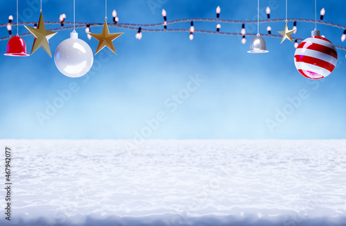 Christmas and New Year background. 3d render