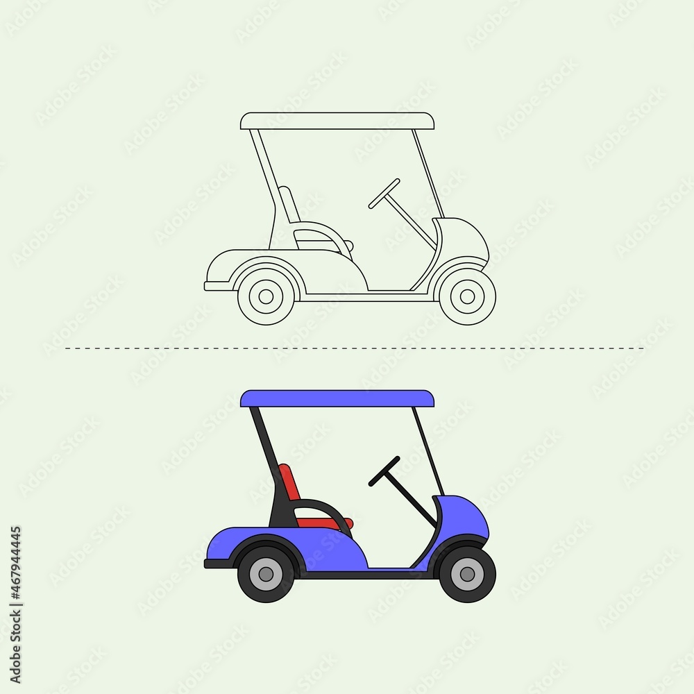 Set of Land Vehicle Vector Design Illustration. Education Coloring book pages for kids. Set of Land Vehicle Vector Design Illustration. Education Coloring book pages for kids.