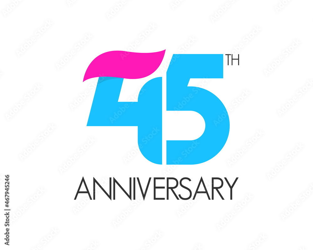 45 years simple anniversary logo design with ribbon icon 45 years simple anniversary logo design with ribbon icon