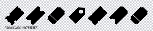 Coupon code symbol. Ticket icon set. Promo code icon collection. Discount Coupons or ticket icons. Vector illustration