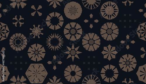 Seamless geometric pattern in retro style. Hexagonal tile pattern.