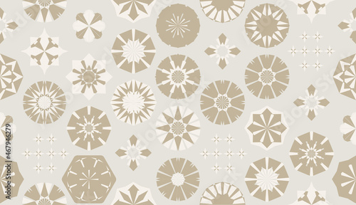 Seamless geometric pattern in retro style. Hexagonal tile pattern.