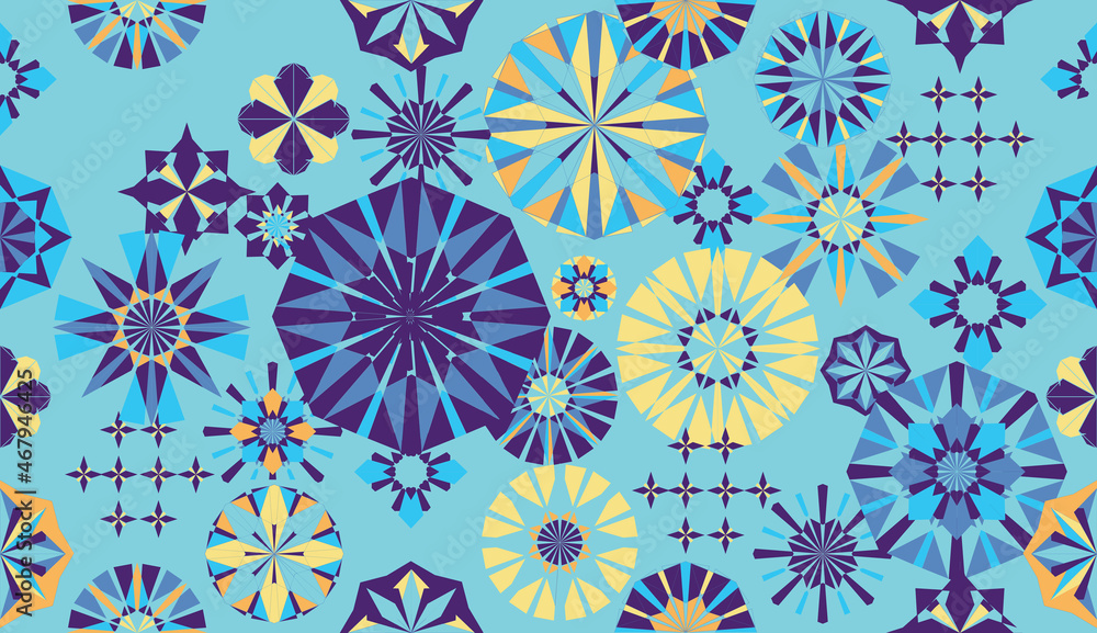 Seamless geometric pattern in retro style. Hexagonal tile pattern.