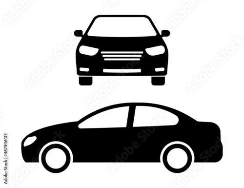 car icon, flat design - vector
