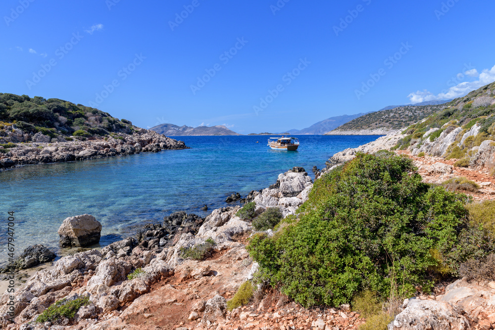 Romantic seashore scenery on the Lycian Way. Turkey Romantic seashore scenery on the Lycian Way. Turkey