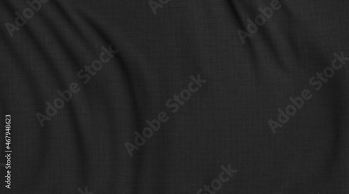Fotografia Blank black smooth fabric material mock up, top view