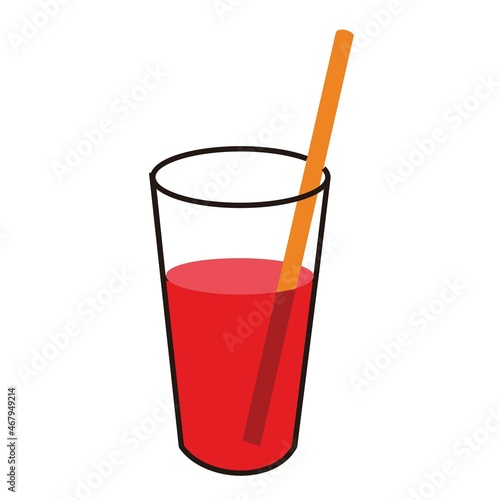 red syrup drink with straw vector design