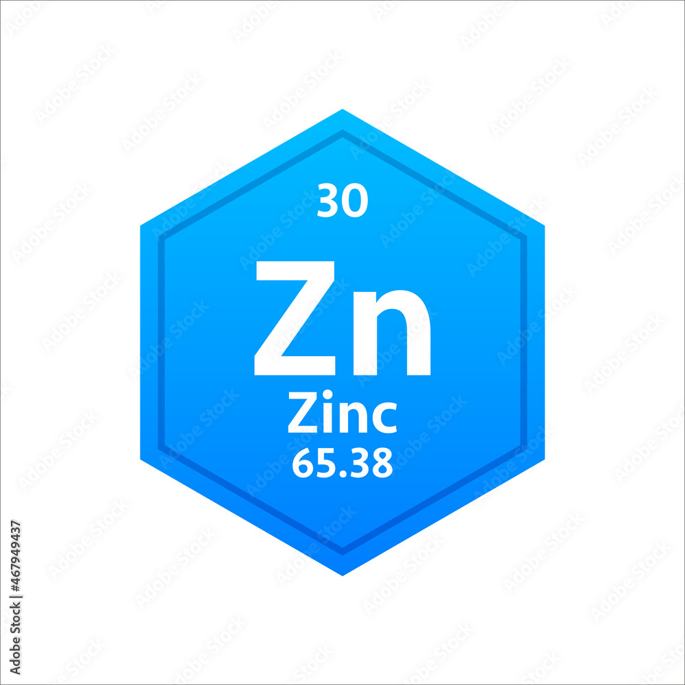 Zinc symbol. Chemical element of the periodic table. Vector stock illustration Zinc symbol. Chemical element of the periodic table. Vector stock illustration