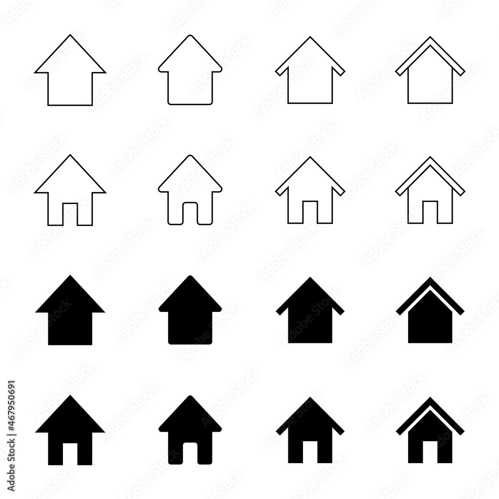 house vector icons set. Home icon collection
