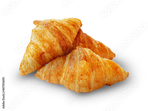 Some yummy croissants for breakfast on the white background