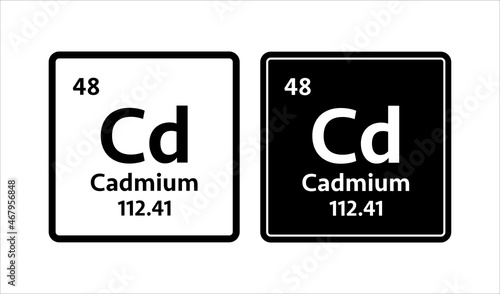Cadmium symbol. Chemical element of the periodic table. Vector stock illustration.