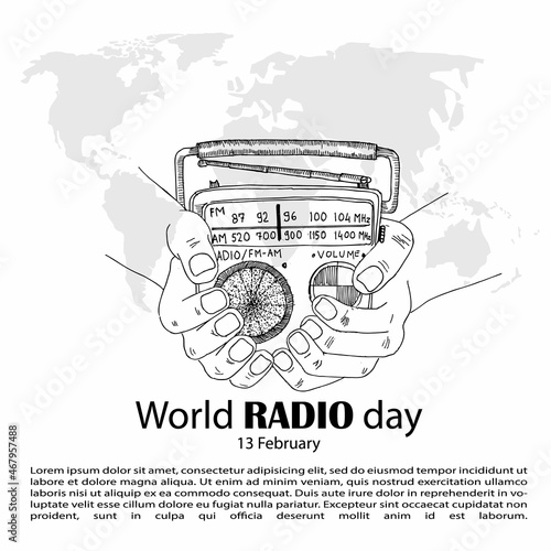 World Radio Day, poster and banner