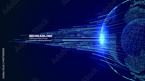 3D particle Earth and high speed Ray network technology big data background