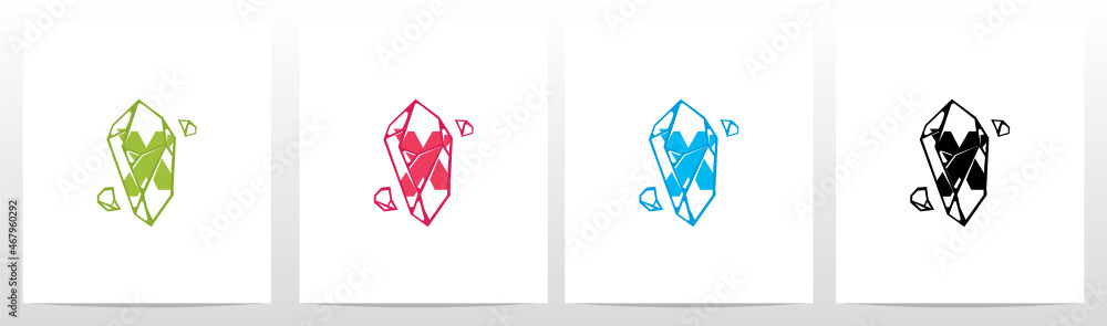 Alphabet Inside Frozen Ice Crystal Letter Logo Design X