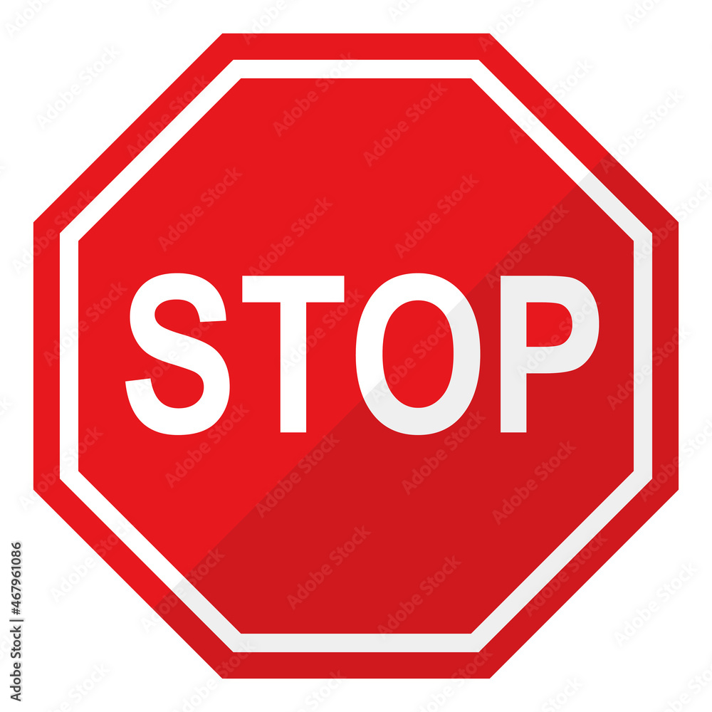 Red stop sign icon vector illustration. Red stop sign icon vector illustration.