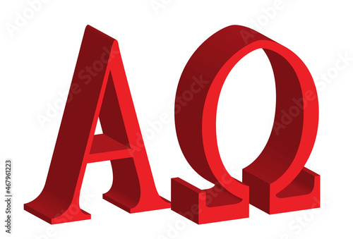 Alpha Omega 3D Block Letters