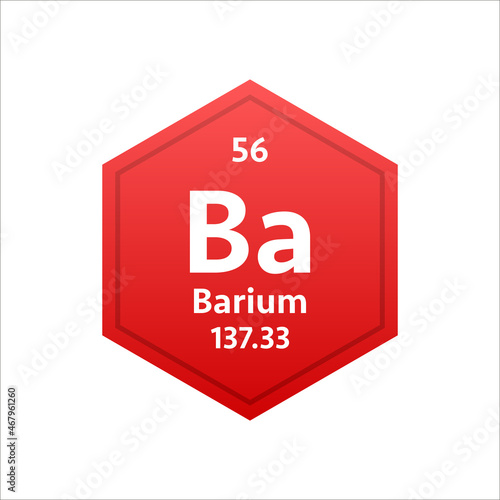 Barium symbol. Chemical element of the periodic table. Vector stock illustration.