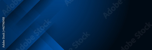 Obraz na plátně Modern abstract gradient dark navy blue banner background