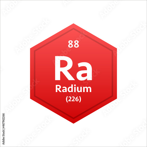 Radium symbol. Chemical element of the periodic table. Vector stock illustration.