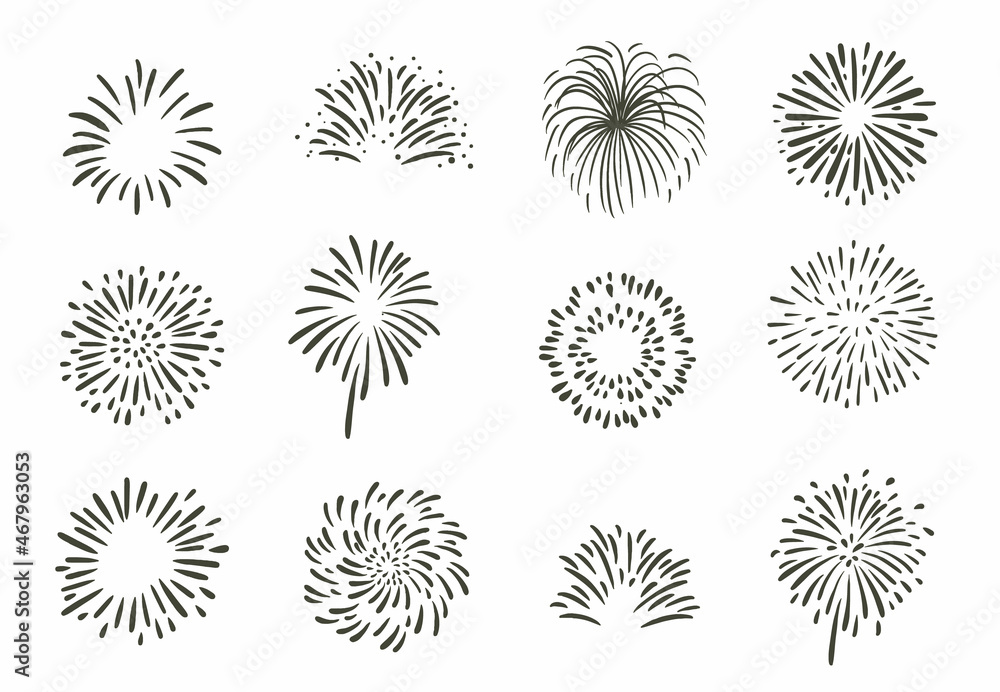 Party icon collection with firework.Vector illustration for icon,sticker,web design Party icon collection with firework.Vector illustration for icon,sticker,web design