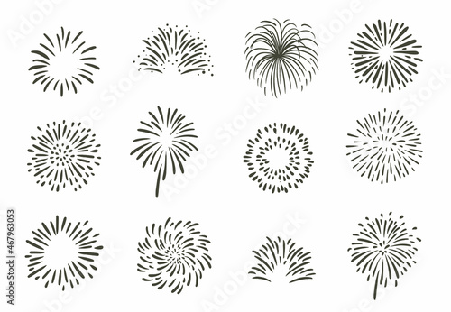 Party icon collection with firework.Vector illustration for icon sticker web design