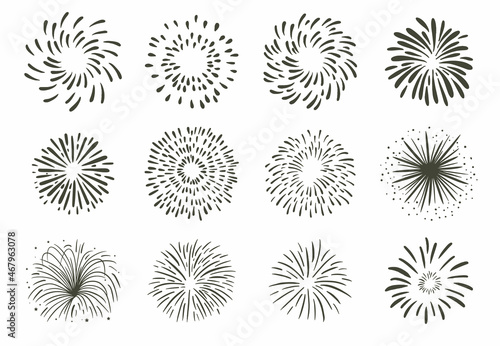 Party icon collection with firework.Vector illustration for icon sticker web design