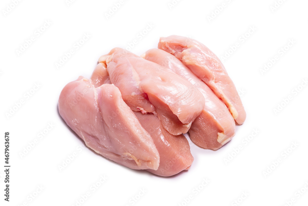 Raw chicken fillet isolated on white background. Raw chicken fillet isolated on white background.