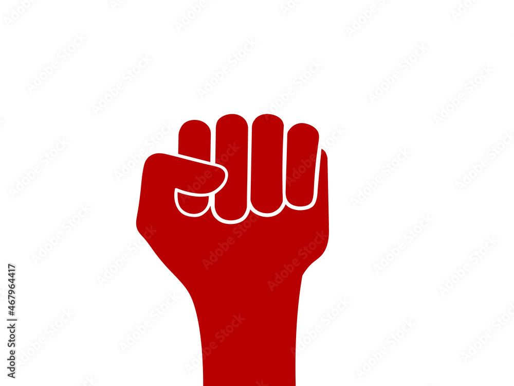 Obraz premium red hand protest sign
