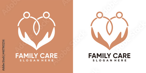 Family care logo design with creative element style