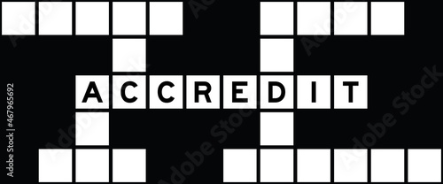 Alphabet letter in word accredit on crossword puzzle background