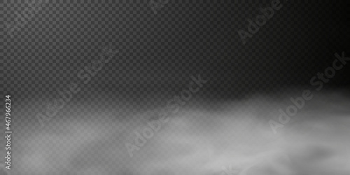 White smoke puff isolated on transparent black background. PNG. Steam explosion special effect. Effective texture of steam, fog, smoke png. Vector illustration