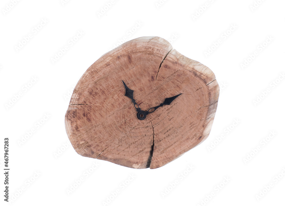 wooden wall clock isolated on white background wooden wall clock isolated on white background