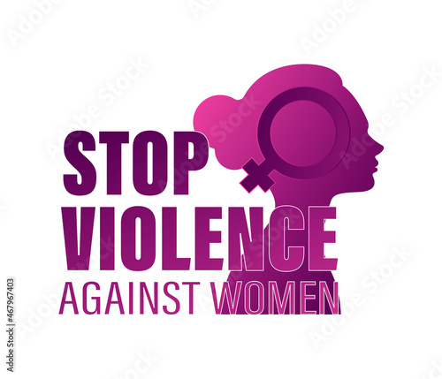 stop violence against women. Women's rights. Stop women abuse. Poster, banner and background. Vector.	