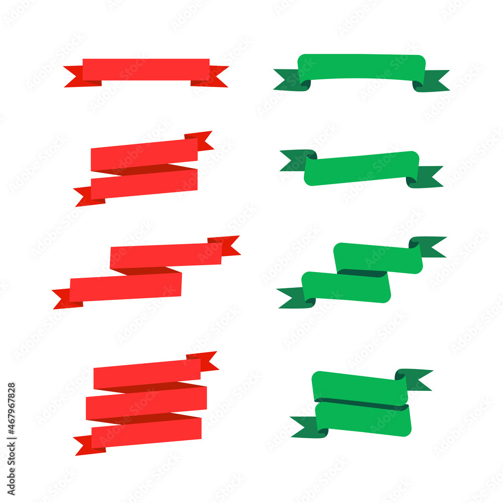 Collection of different ribbons on a white background.