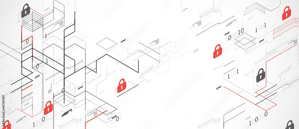 Protection mechanism, system privacy. Vector illustration Protection mechanism, system privacy. Vector illustration