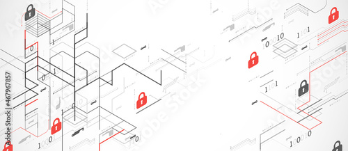 Protection mechanism, system privacy. Vector illustration