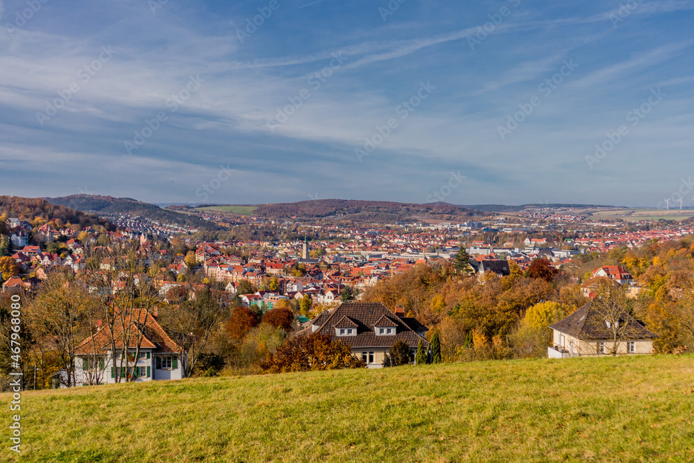 Obraz premium Herbstspaziergang rund um die Wartburgstadt Eisenach am Rande des Thüringer Waldes - Thüringen