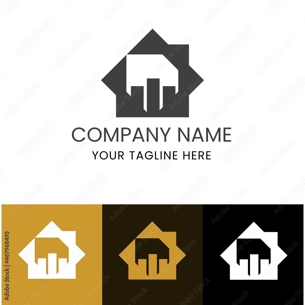 real estate and residential property company logo. with a simple and modern logo concept real estate and residential property company logo. with a simple and modern logo concept