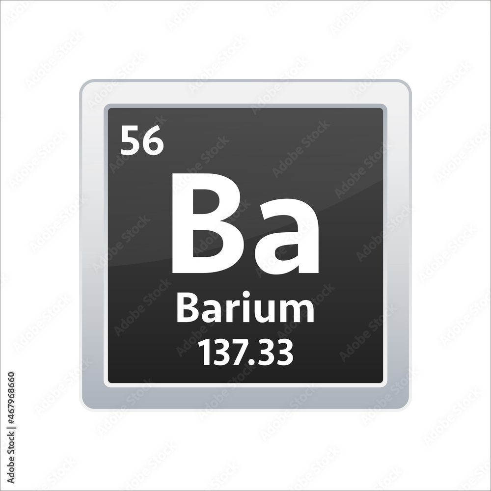 Barium symbol. Chemical element of the periodic table. Vector stock illustration. Barium symbol. Chemical element of the periodic table. Vector stock illustration.