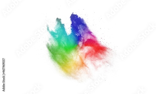 Colored Flour powder explosion on the desk