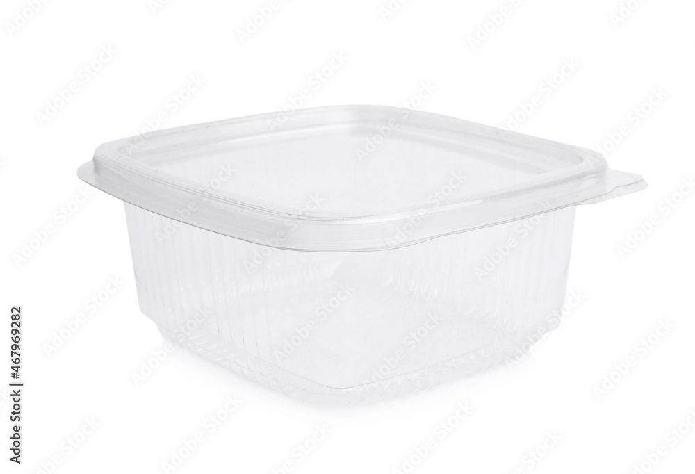 Empty plastic container for food isolated on white Empty plastic container for food isolated on white
