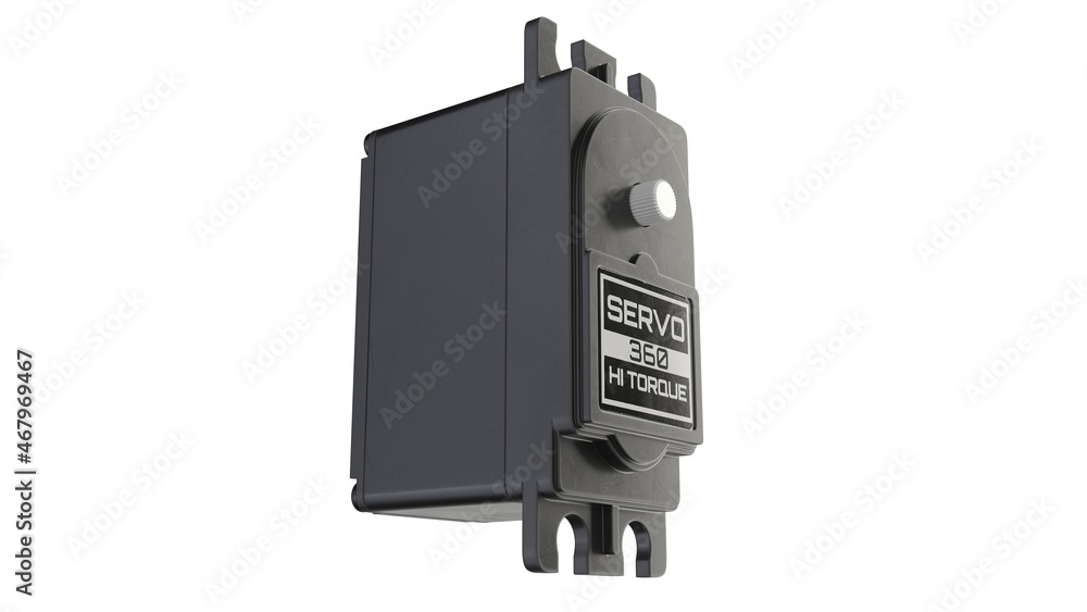 3D illustration of Servo motor isolated on white 3D illustration of Servo motor isolated on white