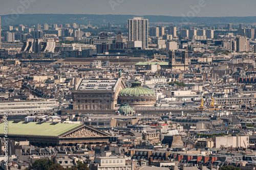 Aerial view over Paris from Eiffel Tower