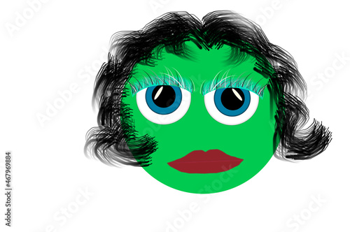 Happy Little Round Face With Dreamy Eyes