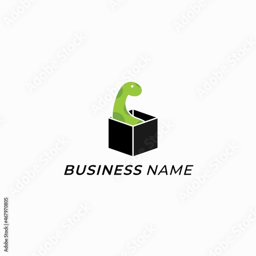 design logo creative cardboard and dinosaurs