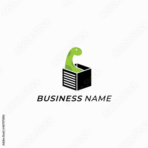 design logo creative dinosaurs and cardboard